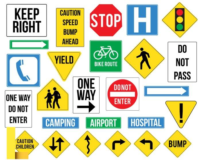 Premium Vector | Vector set of traffic signs on the road. warning icon ... Premium Vector | Vector set of traffic signs on the road. warning icon ...