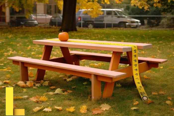 Size of picnic table