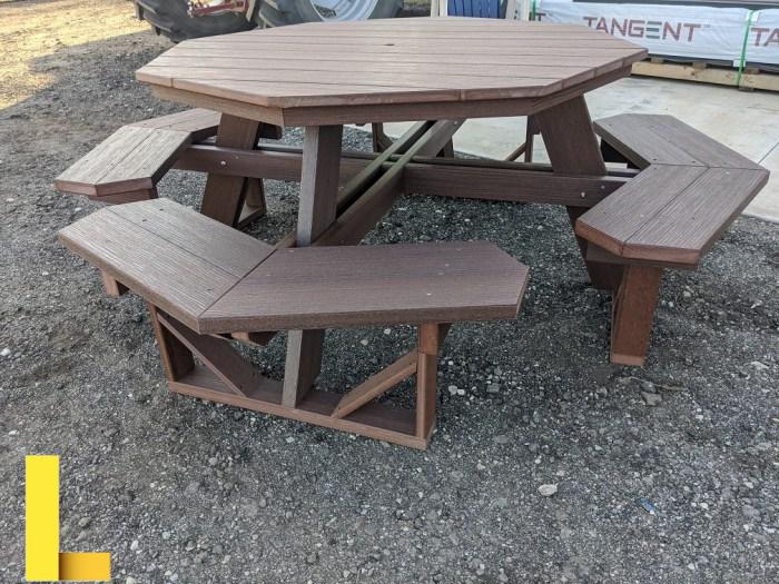 Composite Poly Octagon Picnic Table Wood Grain with Walnut - Projective ... Composite Poly Octagon Picnic Table Wood Grain with Walnut - Projective ...