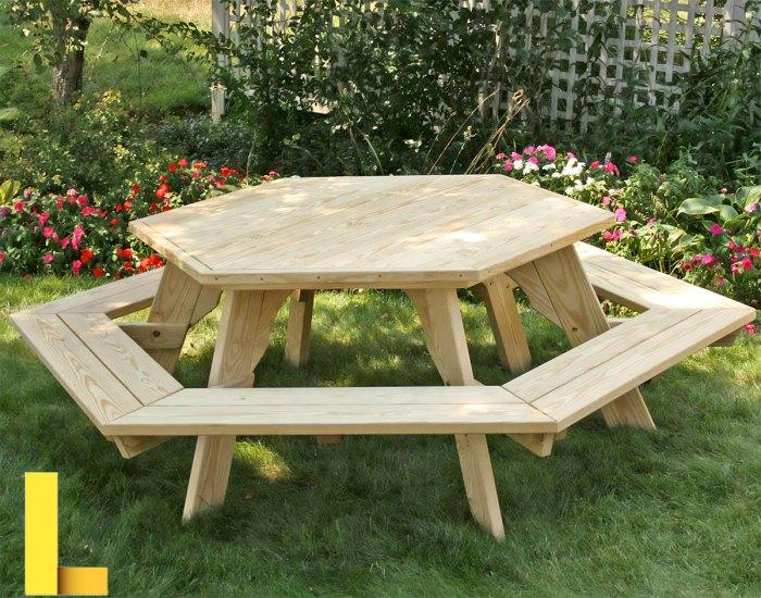 Treated Pine Hexagon Picnic Table