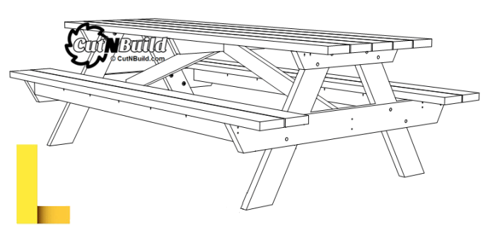 8 Foot Picnic Table Plans - CutNBuild 8 Foot Picnic Table Plans - CutNBuild