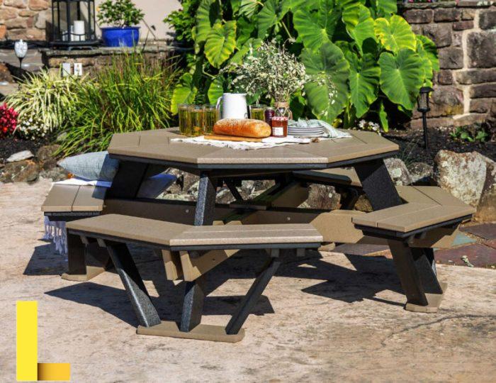 Octagonal picnic tables