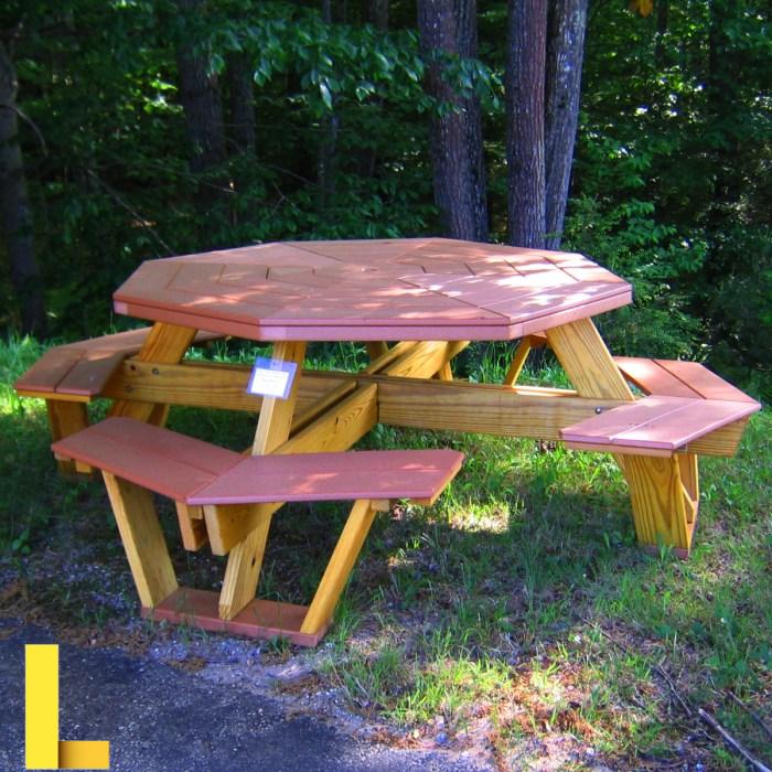 Octagonal picnic tables