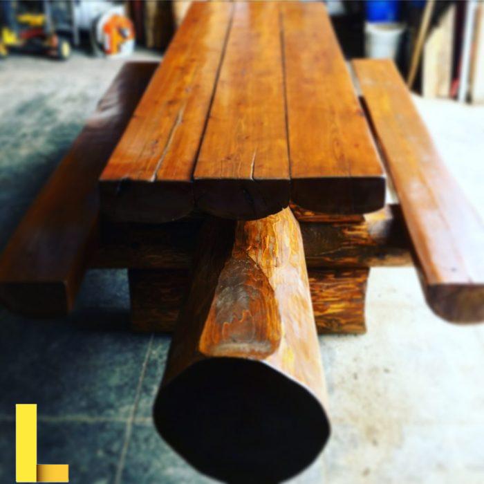 Log picnic table for sale