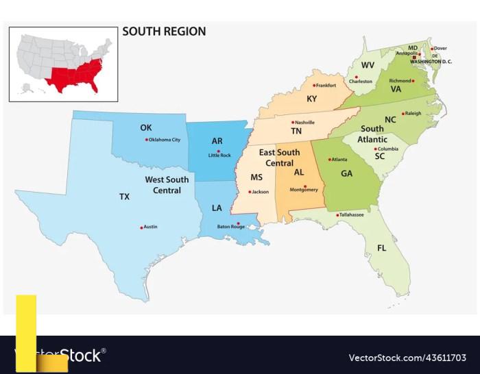 Map Of The South East Usa
