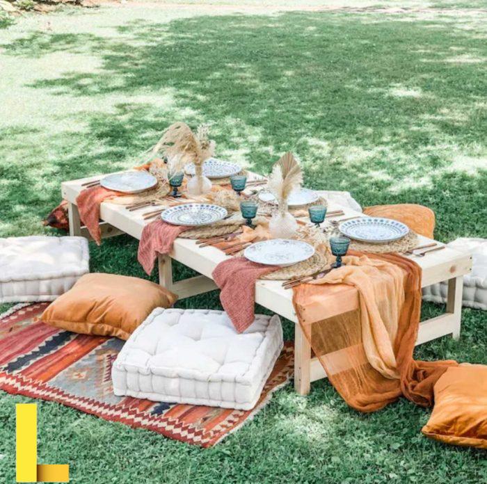 Boho picnic table rental near me