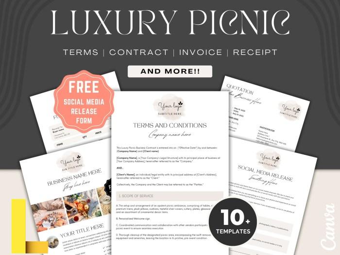 Luxury Picnic Business Forms, Event Planner, Picnic Planning, Luxury ...