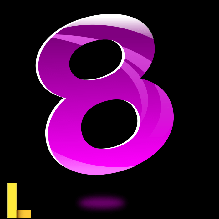 Clipart - Glossy Number : Eight